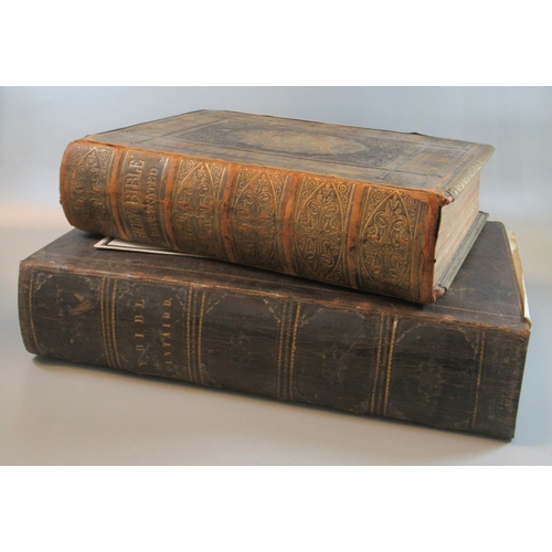 85 - Two 19th Century Welsh leather bound bibles. (2)
(B.P. 21% + VAT)