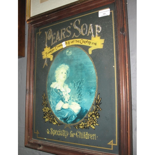 116 - Framed advertising panel for Pear's Soap 'Flourish commerce and let the country live, a speciality f... 