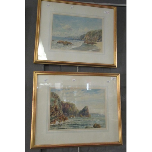 119 - E.H. Coller (early 20th Century British), coastal studies, a pair, signed, watercolours. 26 x 37cm a... 