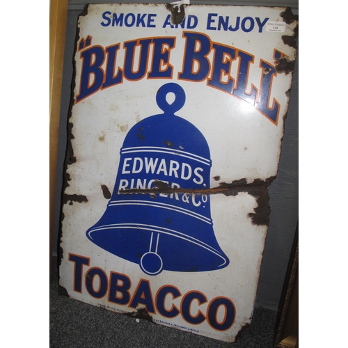 125 - Large single sided enamel sign 'Smoke and enjoy Bluebell Tobacco, Edward's Ringer & Company'. 76 x 5... 