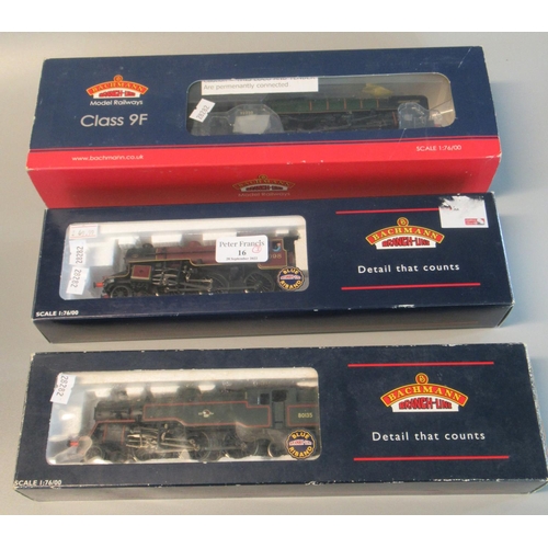 16 - Three Bachmann Branch-line 1:76/OO scale model locomotives, in original boxes, to include: 2-6-00 Cr... 