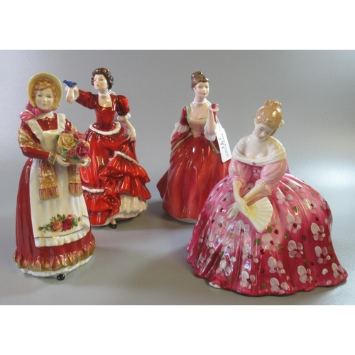 171 - Four Royal Doulton bone china figurines, to include: 'Pauline', 'Old Country Roses', 'Victoria' and ... 