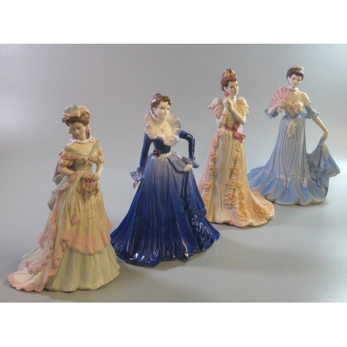 179 - Three Coalport 'Age of Elegance' figurines, to include: 'Tapestry', 'Mid Summer Dream' and 'Royal In... 