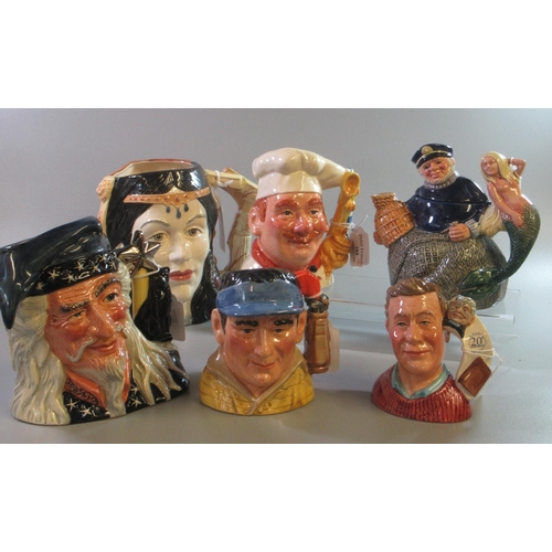 184 - Collection of Royal Doulton character jugs and other items, to include: 'The Chef', The Starcrossed ... 