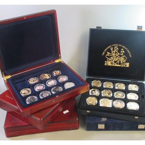 205 - Collection of cased coins to include; commemorative, Sir Winston Churchill, The Emblem Series decima... 