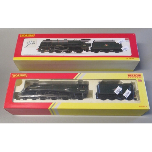 27 - Two Hornby OO gauge locomotives and tenders, to include: R2784X BR Class A4 'Mallard' and R3018X  BR... 
