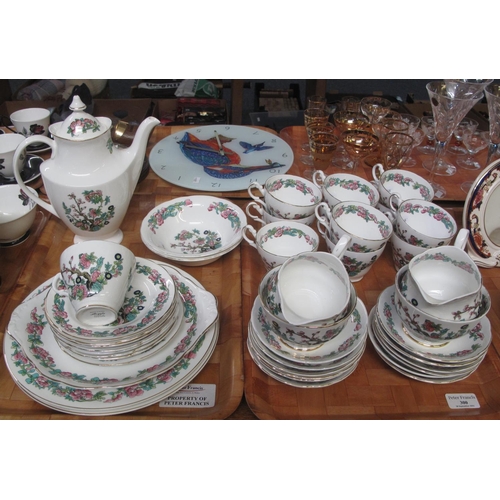 300 - Two trays of Argyle English bone china items to include; coffee pot, teacups, bowls, plates, milk ju... 