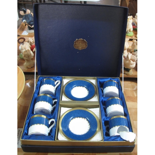 354 - Original box containing hand made Coalport fine English bone china coffee cups and saucers, set of s... 