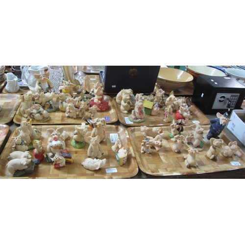 377 - Four trays of David Corbridge handmade resin pigs in various characters and poses. (4)
(B.P. 21% + V... 