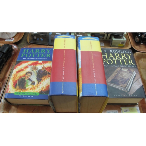 382 - Four copies of first edition of Harry Potter books: two copies of 'Harry Potter and the Half Blood P... 