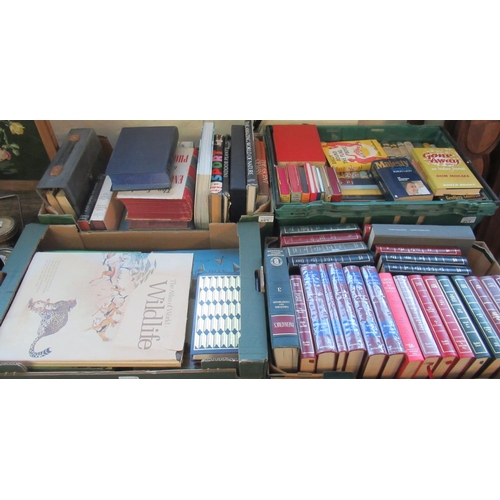 507 - Four trays of assorted books to include: 'The Atlas of World Wildlife', 'The Focal Encyclopedia of P... 