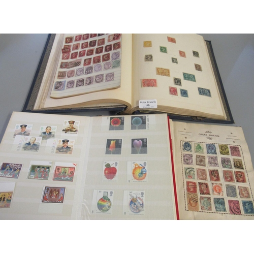 66 - All world selection of stamps in two old albums, stockbook and exercise book, 100s of stamps, mint a... 