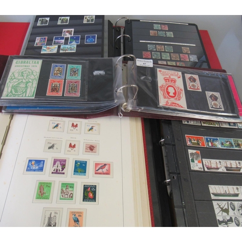 67 - Box of album with mostly Commonwealth stamps, mint and used, including, India, New Zealand and South... 