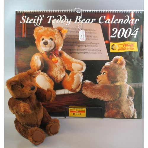 82 - Steiff 'The Artist's Bear'.  Dark brown, 27cm approx.  In original box with COA, together with a Ste... 