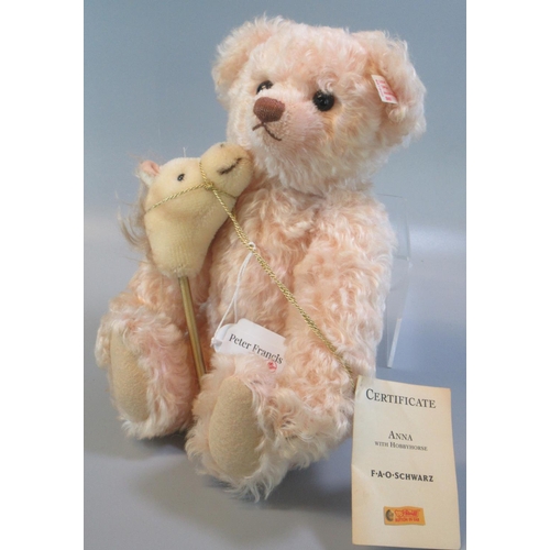 87 - Steiff 'Anna' Teddy Bear with Hobbyhorse, in original soft bag.  (B.P. 21% + VAT)