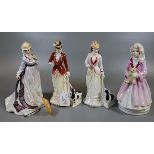 178 - Four Royal Doulton bone china figurines, to include: 'Sarah', 'Faith HN3857', 'Lise' and 'Sarah 3384... 