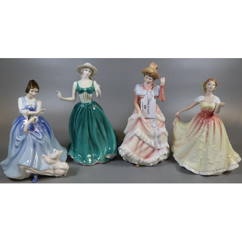 182 - Four Royal Doulton bone china figurines, all in the original boxes, to include: 'Sharon 1994', 'Alis... 