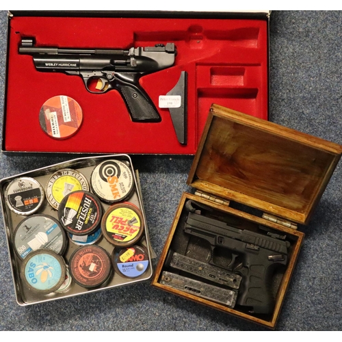 198 - 'The Hurricane' air pistol by 'Webley' in original box together with another air pistol marked 'A-30... 