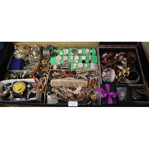 205 - Large suitcase containing costume jewellery, glove stretchers etc.
(B.P. 21% + VAT)