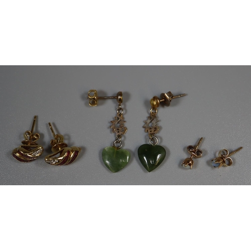 271 - Three pairs of earrings including a a ruby and diamond pair.
(B.P. 21% + VAT)