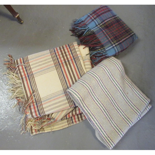 453 - Three vintage woollen blankets; two check in different colours and one striped. (3)
(B.P. 21% + VAT)