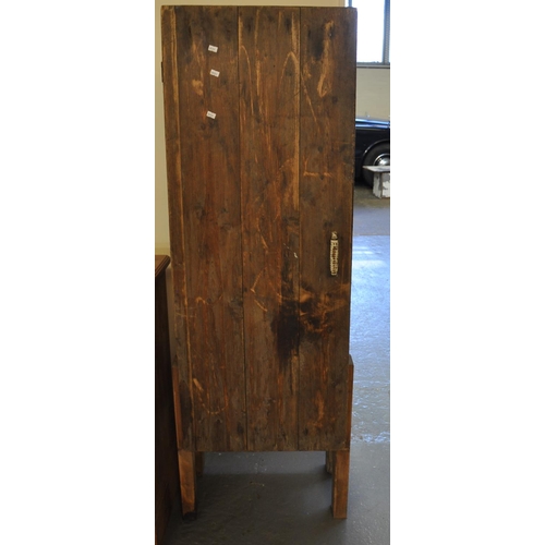 538 - Rustic pine single door rfee standing cupboard, possibly specimen cupboard.   (B.P. 21% + VAT)