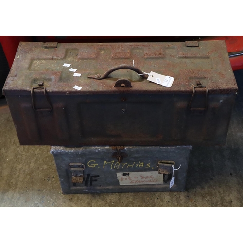 575 - Two metal ammunition boxes.  (2)   (B.P. 21% + VAT)