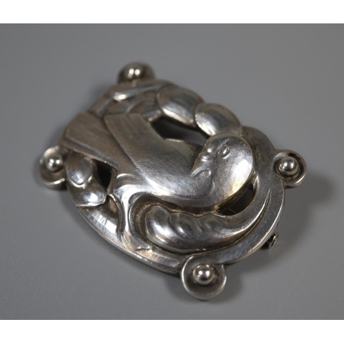 268 - Georg Jensen, stamped 'Denmark 830S, 209', Danish silver dove of peace brooch.   (B.P. 21% + VAT)