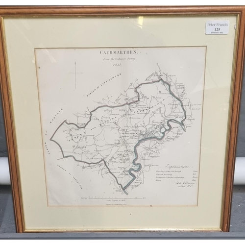 125 - After Barker for Netherclift uncoloured of the parish and borough of 'Caermarthen' (SIC) Dated 1831.... 