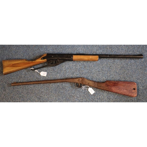 180 - A vintage 'Daisy' child's air rifle with under leaver action together with a vintage 'Diana' child's... 