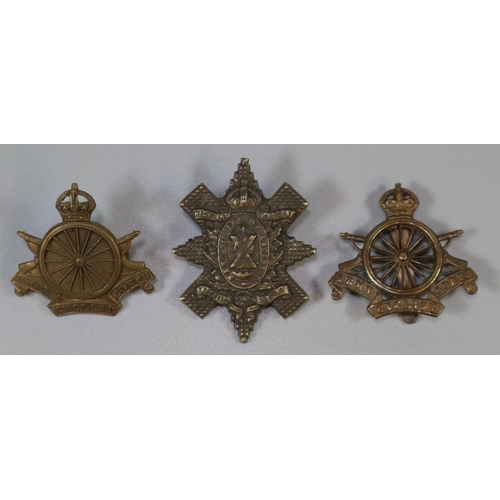 208 - Highland Cyclist battalion cap badge and two Army Cyclist Corp cap badges.  (3)   (B.P. 21% + VAT)