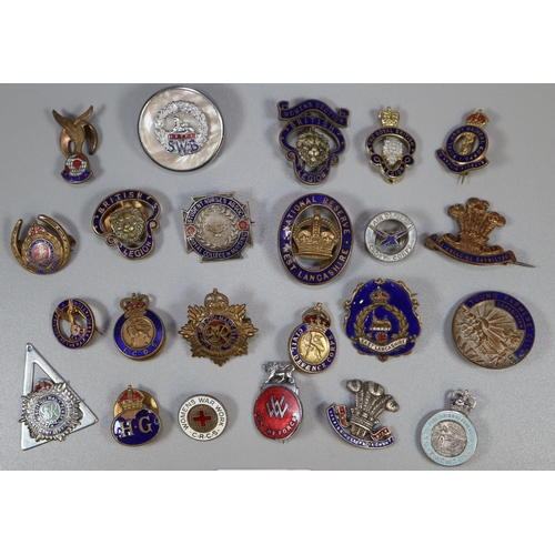 265 - Collection of assorted Royal British Legion and other military type pin badges, National Service, We... 