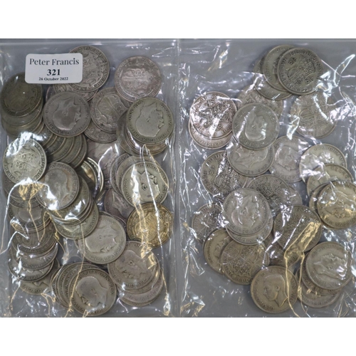 321 - Collection of pre 1947 GB half crowns, 1920-1939.  96 approximately.   (B.P. 21% + VAT)