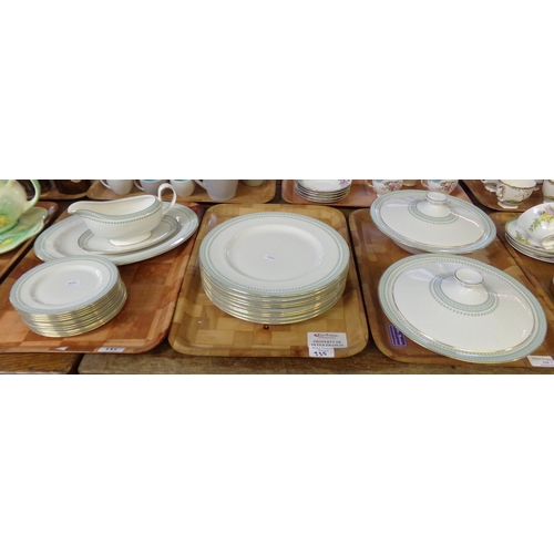 335 - Three trays of Royal Doulton English translucent china 'Berkshire' design dinnerware to include: two... 