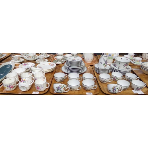 338 - Two trays of probably Continental transfer printed floral design teaware including: teacups, saucers... 