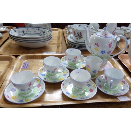 351 - Three trays of china to include: a 12 piece Royal Grafton English bone china floral coffee set with ... 