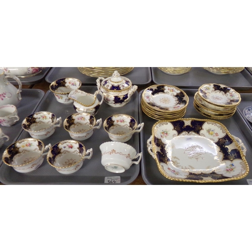 364 - Two trays of Coalport English china 'batwing' design teaware including: teacups and saucers, plates,... 