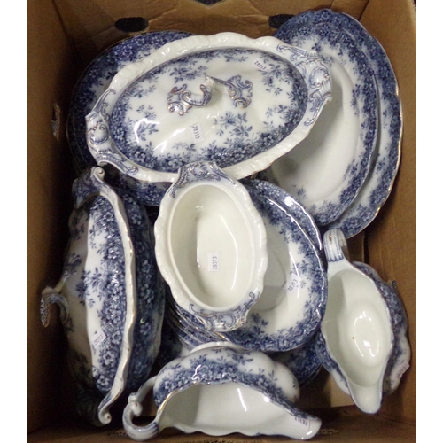 372 - Box of Booths England 'Canterbury' design dinnerware to include: lidded tureens, plates, sauce boats... 