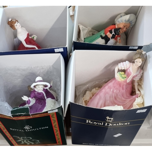 450 - Four Royal Doulton bone china figurines, all in original boxes, to include: 'Old Mother Hubbard', 'W... 