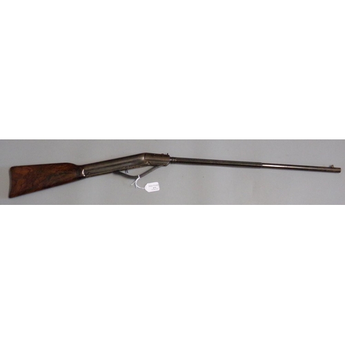 473 - Vintage break action air rifle with half octagonal barrel and simulated walnut stock.  Un-named.  Ov... 