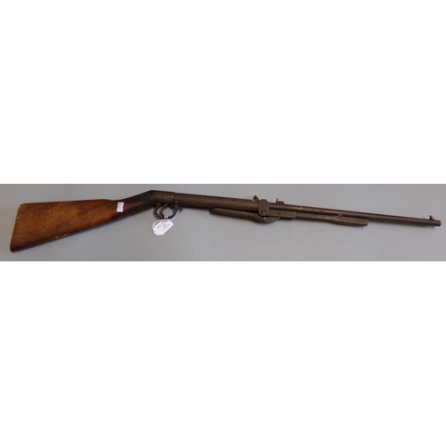 477 - Vintage and distressed break action top loading air rifle, un-named.  Over 18s only.   (B.P. 21% + V... 