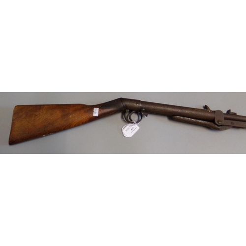 477 - Vintage and distressed break action top loading air rifle, un-named.  Over 18s only.   (B.P. 21% + V... 