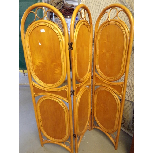 490 - 20th century bamboo three section folding clothes screen.   (B.P. 21% + VAT)