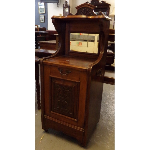 492 - Late Victorian mahogany mirror back Purdonium.  (B.P. 21% + VAT)