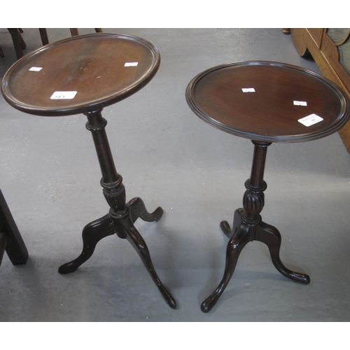 503 - Two similar mahogany dish top tripod wine tables.  (2) (B.P. 21% + VAT)