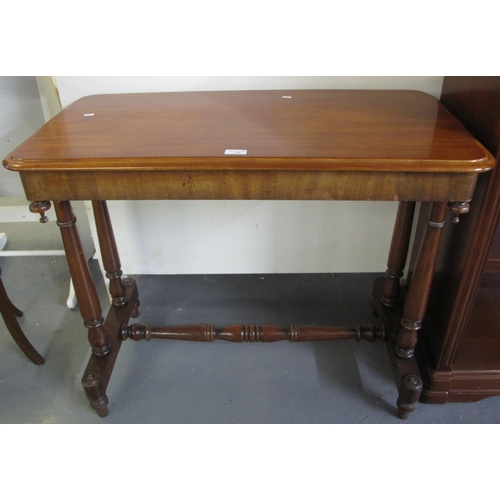 509 - Victorian mahogany stretcher table.  90cm long approx.  
(B.P. 21% + VAT)