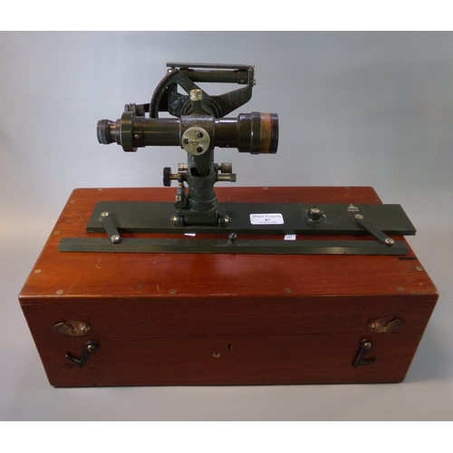 87 - E.R. Watts & Son Ltd, a military surveyor scope in original mahogany box. 
(B.P. 21% + VAT)