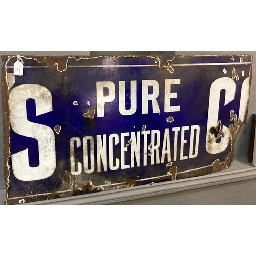 157 - Vintage single sided enamel sign, being part of a larger sectional sign, reading 'Pure Concentrated'... 