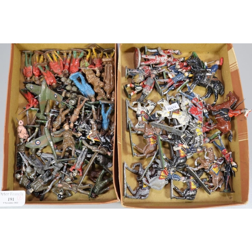 191 - Collection of lead and other painted soldiers, horses, military planes etc.  (B.P. 21% + VAT)