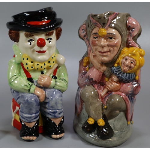 194 - Royal Doulton 'The Clown' toby jug together with Royal Doulton 'The Jester' toby jug.  (2)  (B.P. 21... 